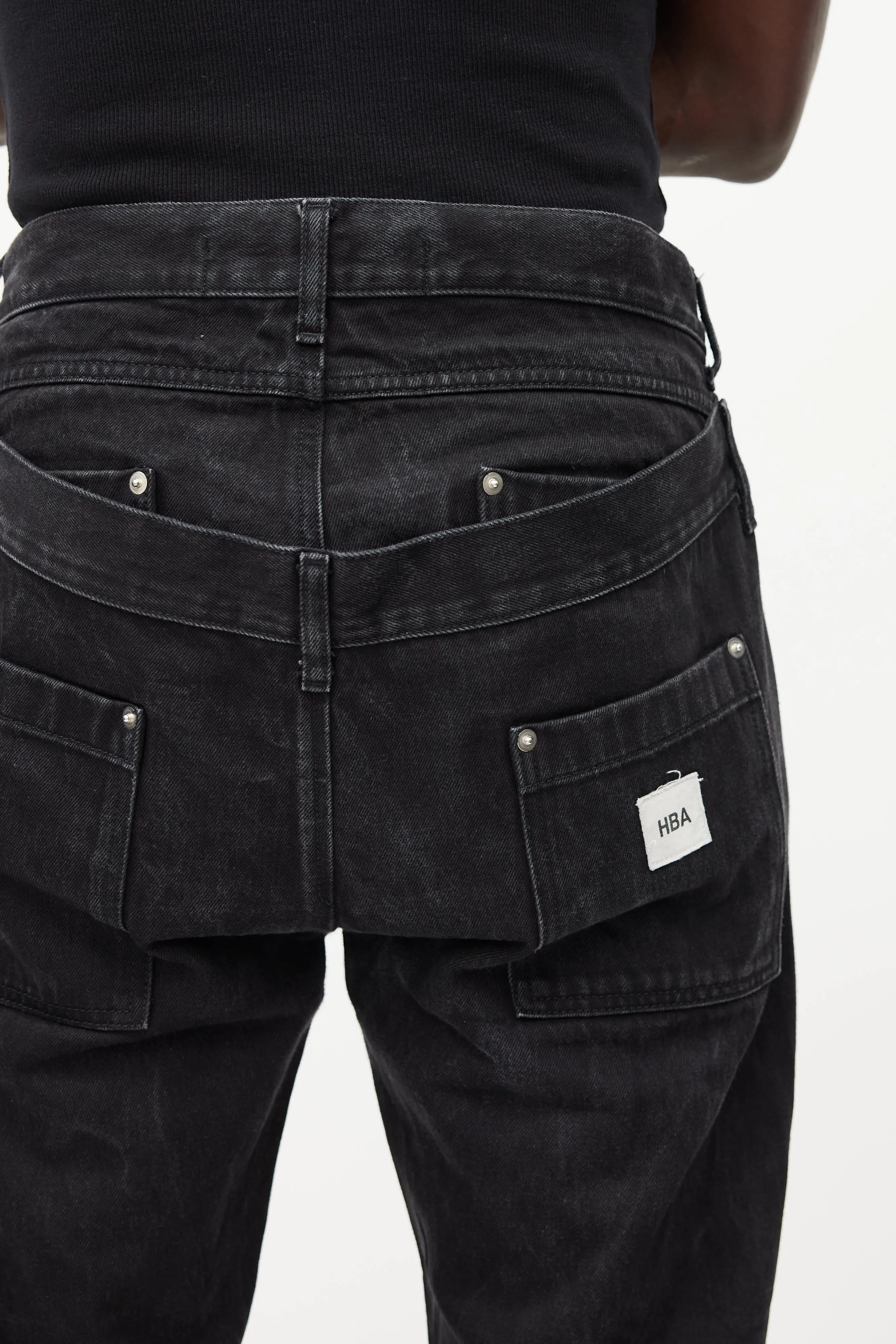 Black Layered Logo Jeans
