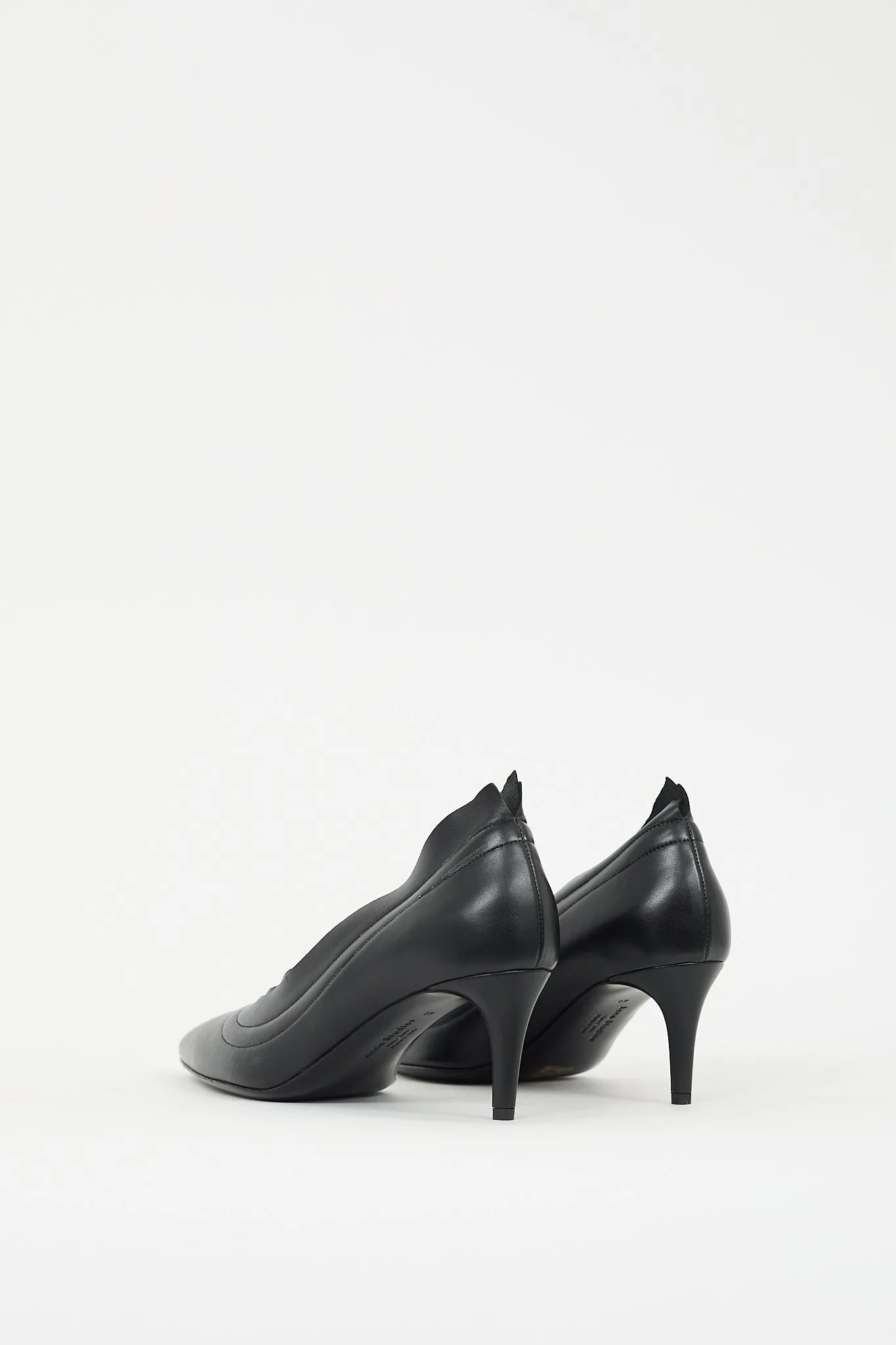 Black Leather Layered Pump
