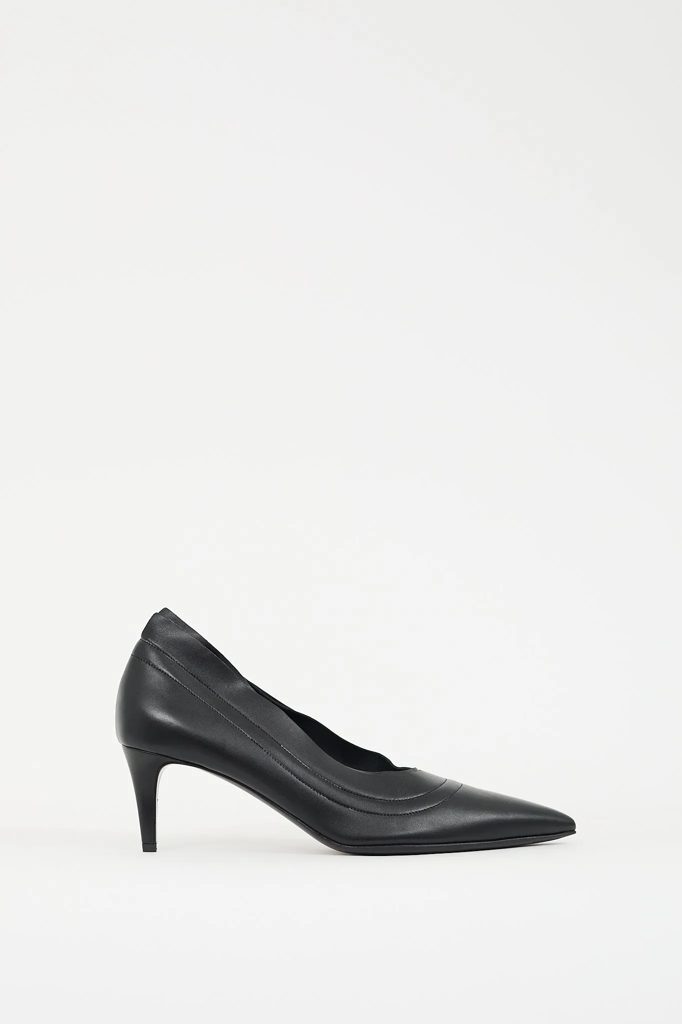 Black Leather Layered Pump