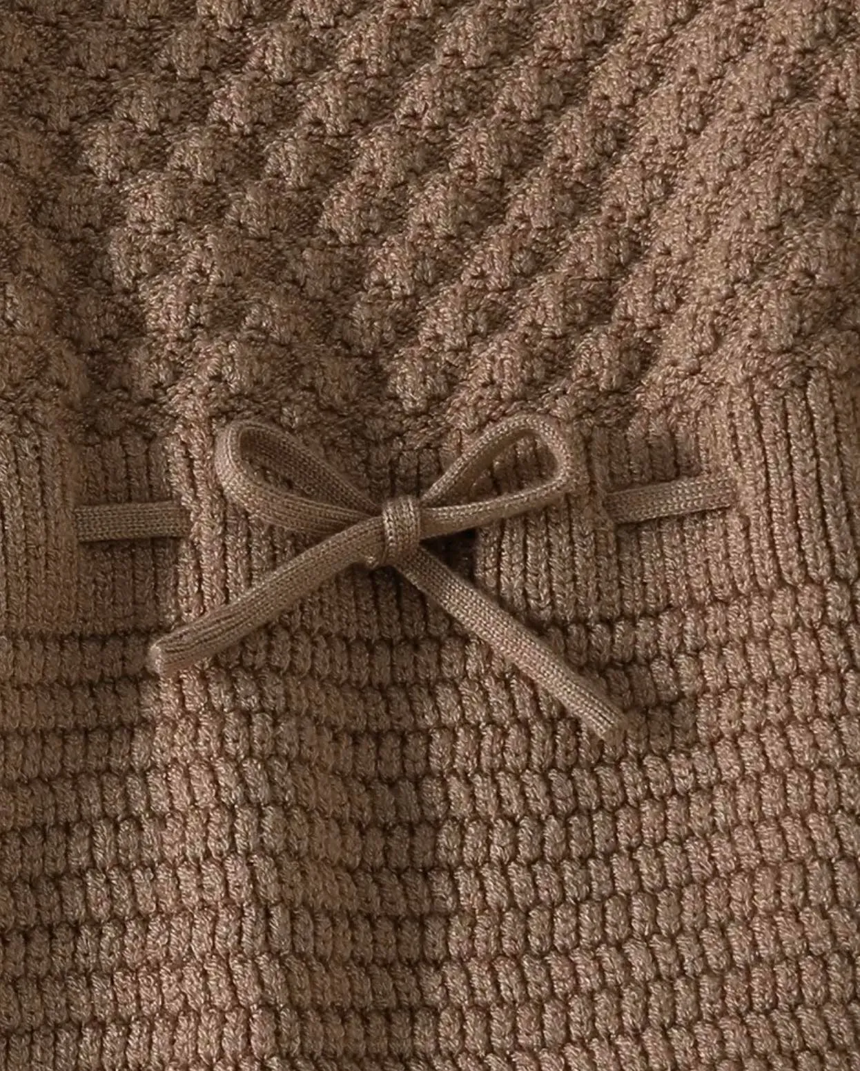 Chocolate Ruffle Knit Jumpsuit with Headband