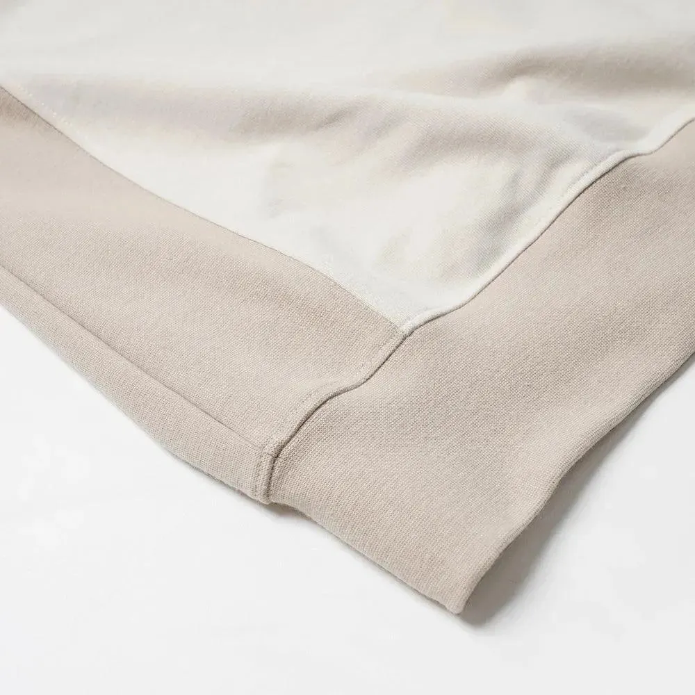 Collar Layered Sweatshirt - Beige