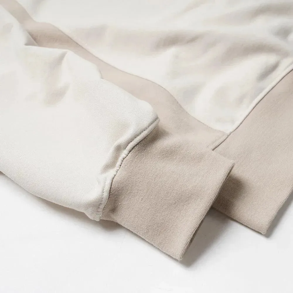 Collar Layered Sweatshirt - Beige