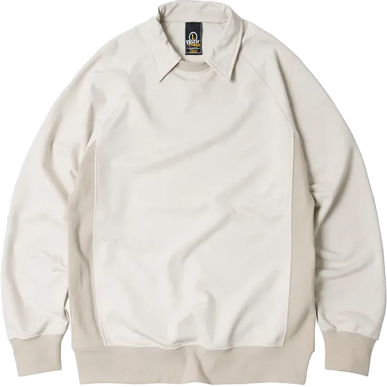 Collar Layered Sweatshirt - Beige