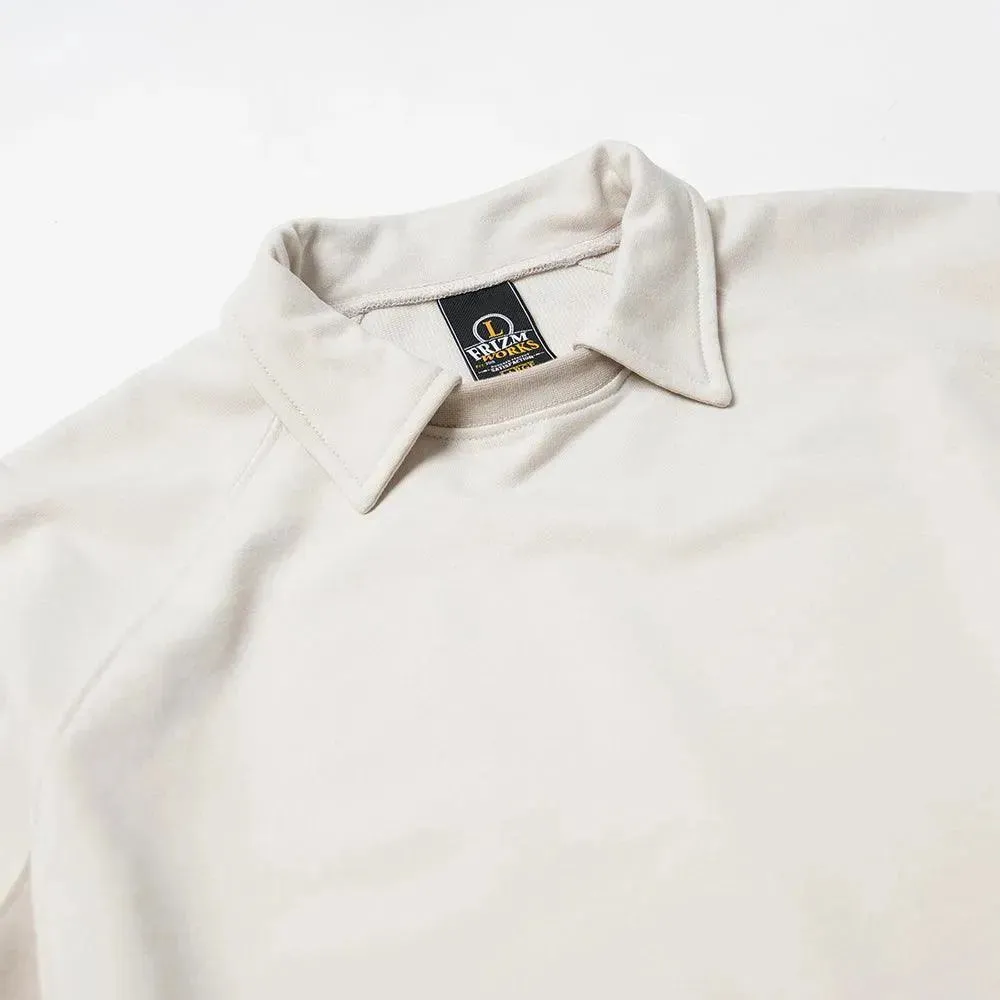 Collar Layered Sweatshirt - Beige