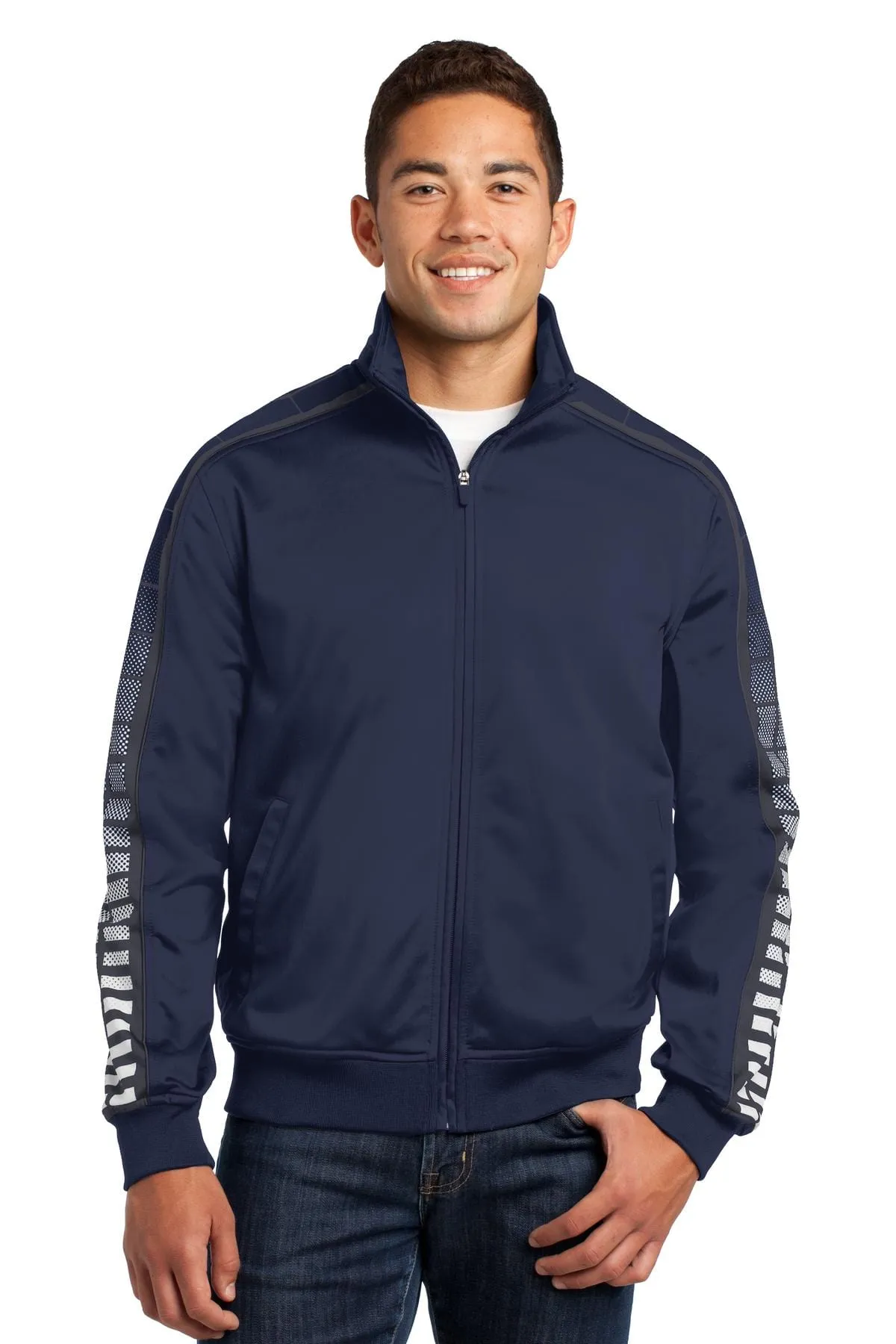 DISCONTINUED  Sport-Tek ®  Dot Sublimation Tricot Track Jacket. JST93