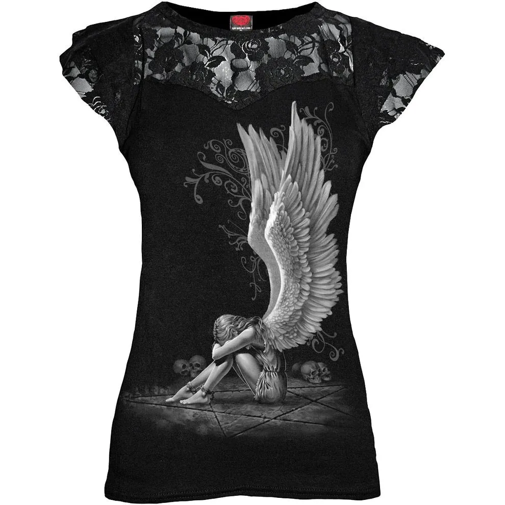 Enslaved Angel Lace Layered Cap Sleeve Top