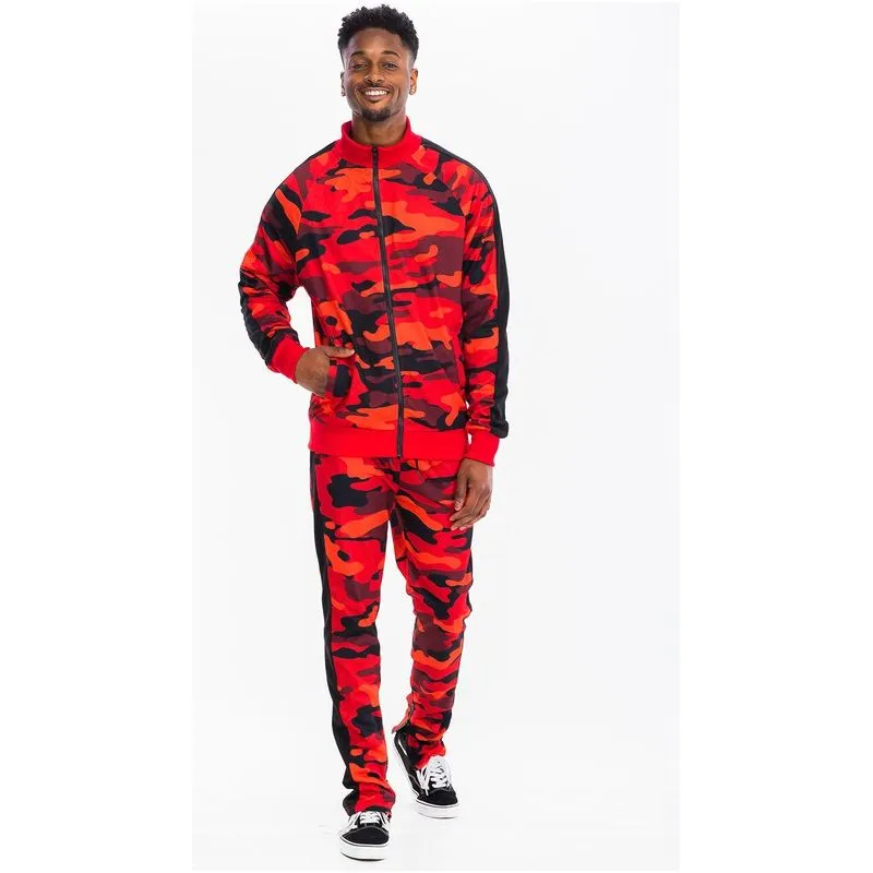 FULL CAMO WITH STRIPE TRACK BOTTOM PANTS