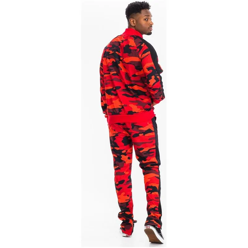 FULL CAMO WITH STRIPE TRACK BOTTOM PANTS