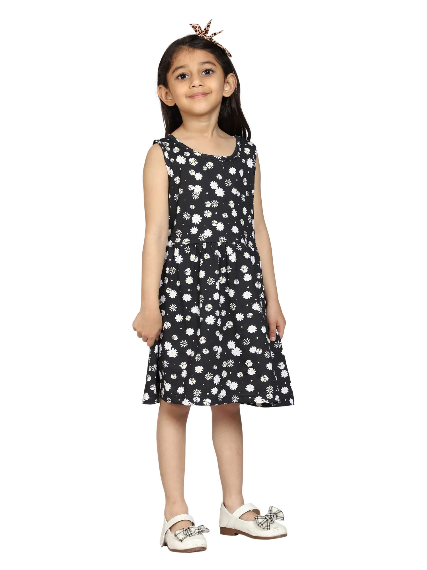 Girls Sleeveless Printed Dress