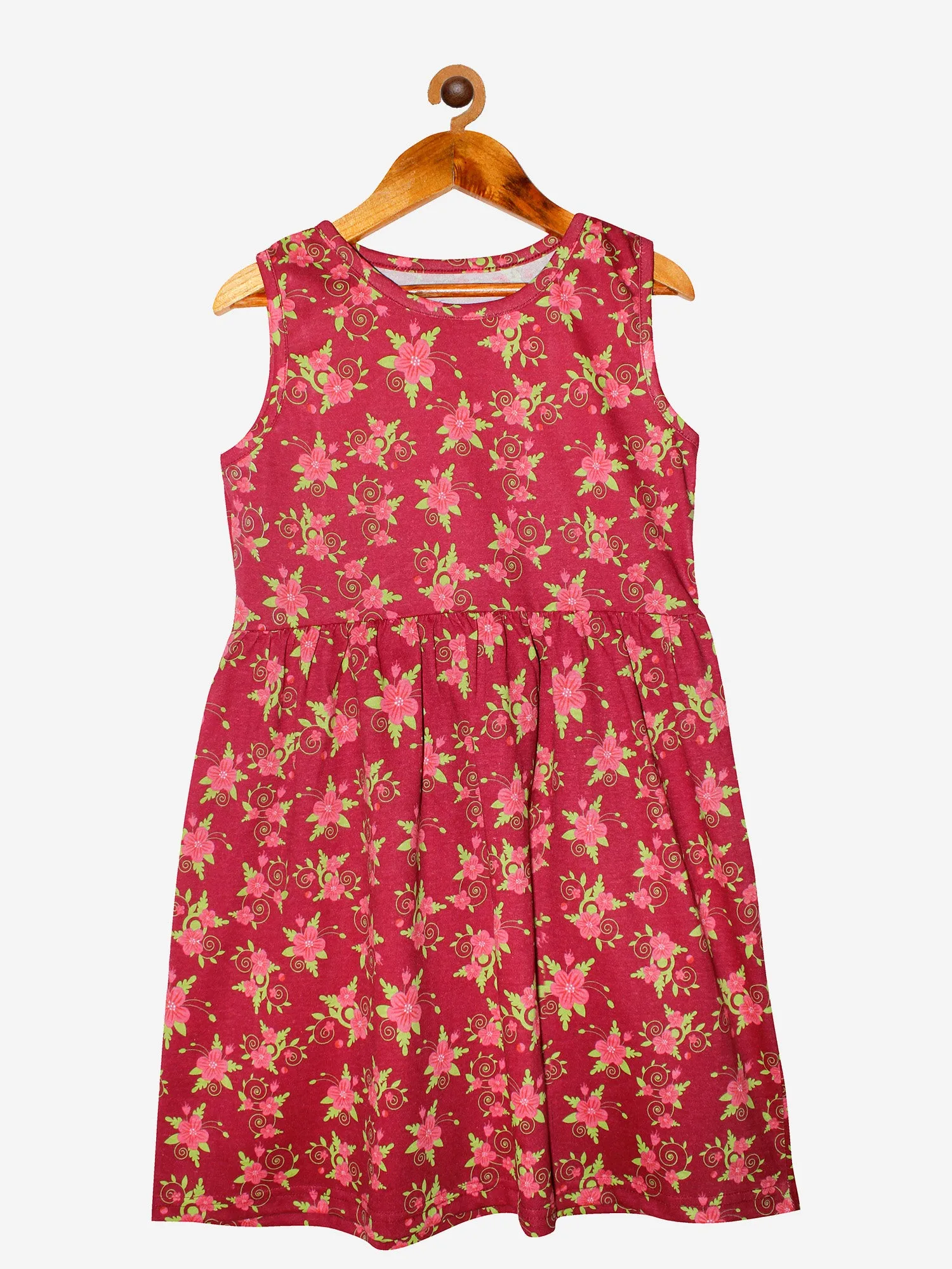 Girls Sleeveless Printed Dress