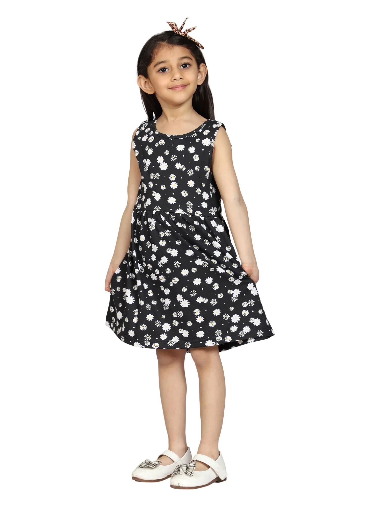 Girls Sleeveless Printed Dress