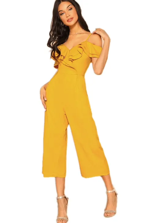 GOLDEN RUFFLES JUMPSUIT