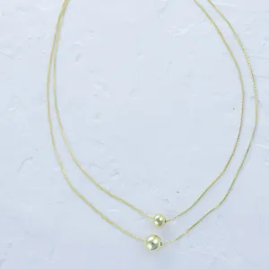 Layered Gold Ball Necklace