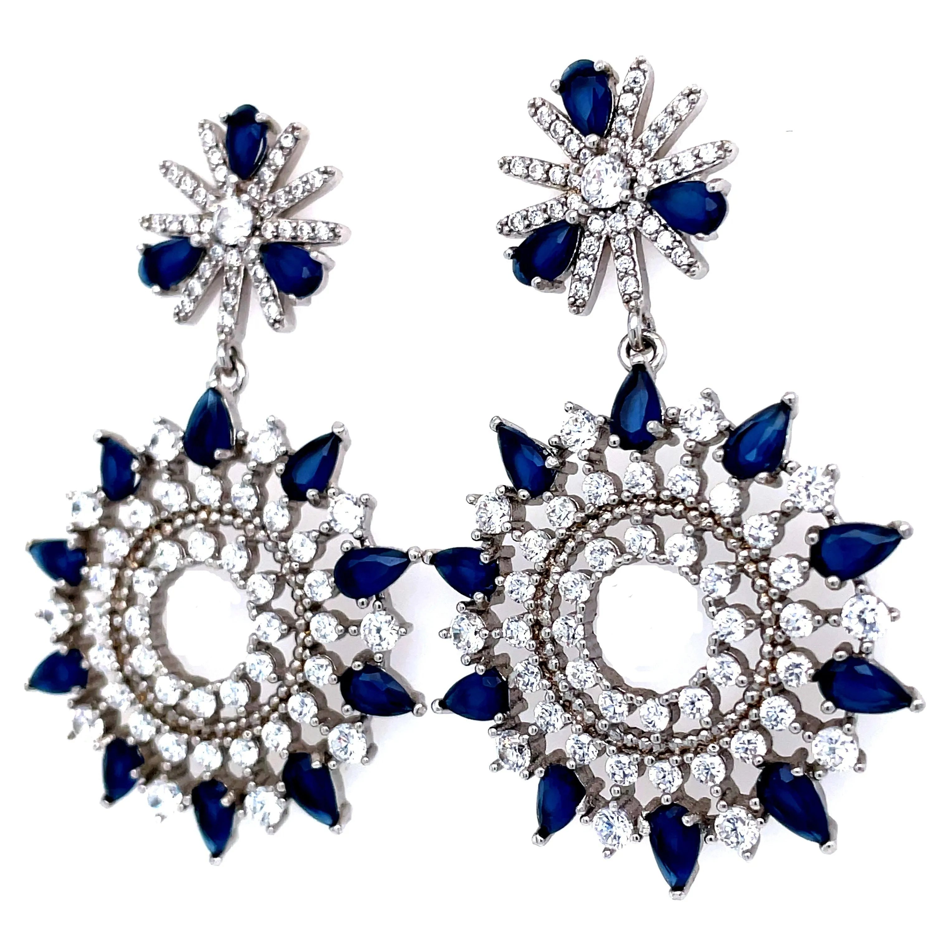 Layered Sapphire Chandelier Earrings