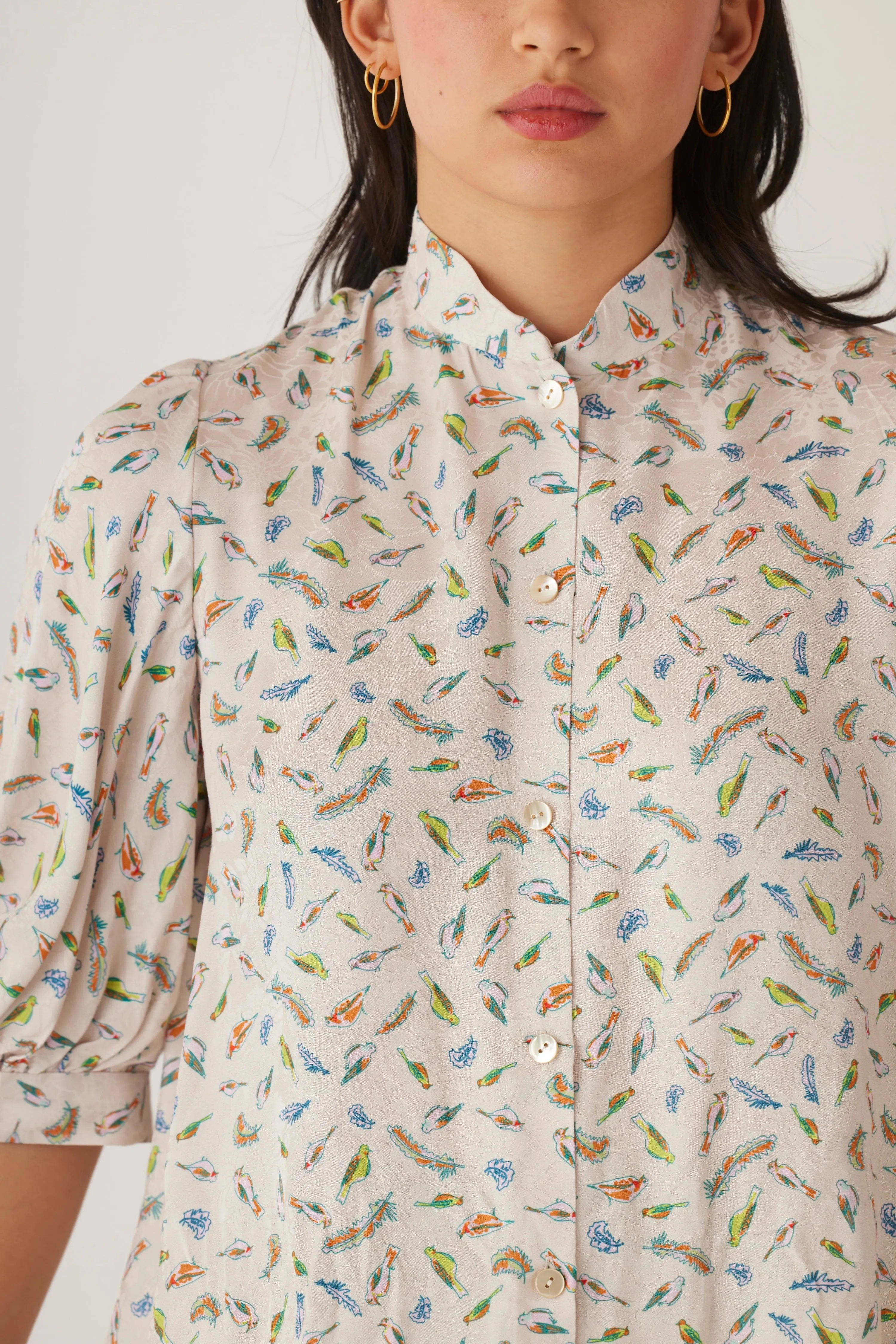 Livia Blouse in Bird Print