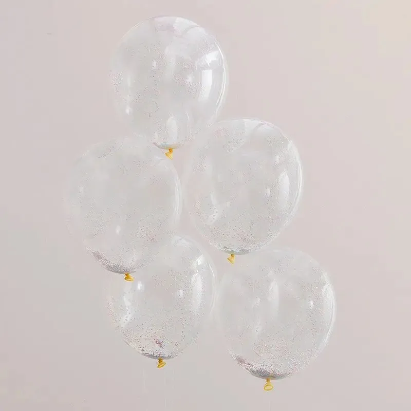 MIXED PASTEL BEAD CONFETTI FILLED BALLOONS