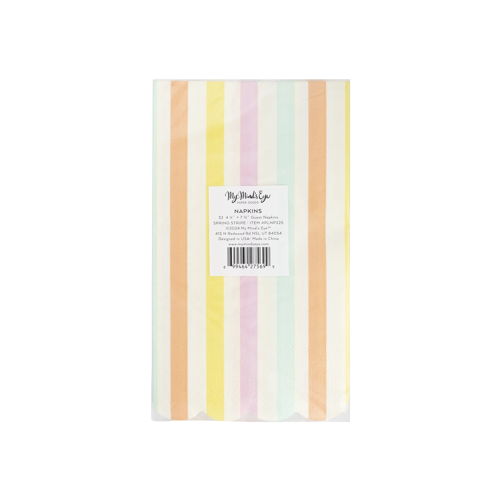 My Mind’s Eye - PLNP225 - Spring Stripe Scallop Paper Dinner Napkin