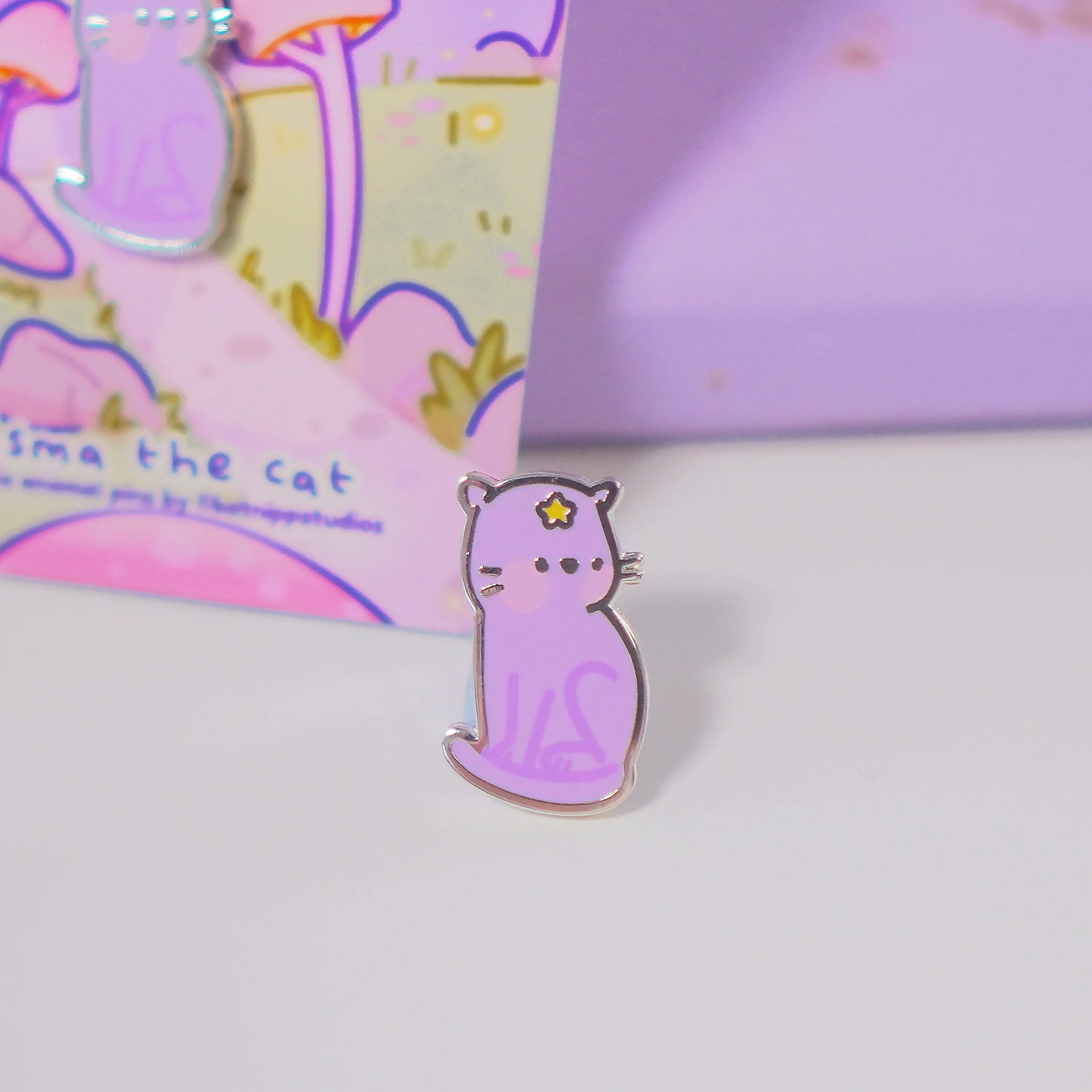 Prisma the Cat Enamel Pin | Pastel Witch Collection | Kawaii Cat Accessory | Magical Cat Pin