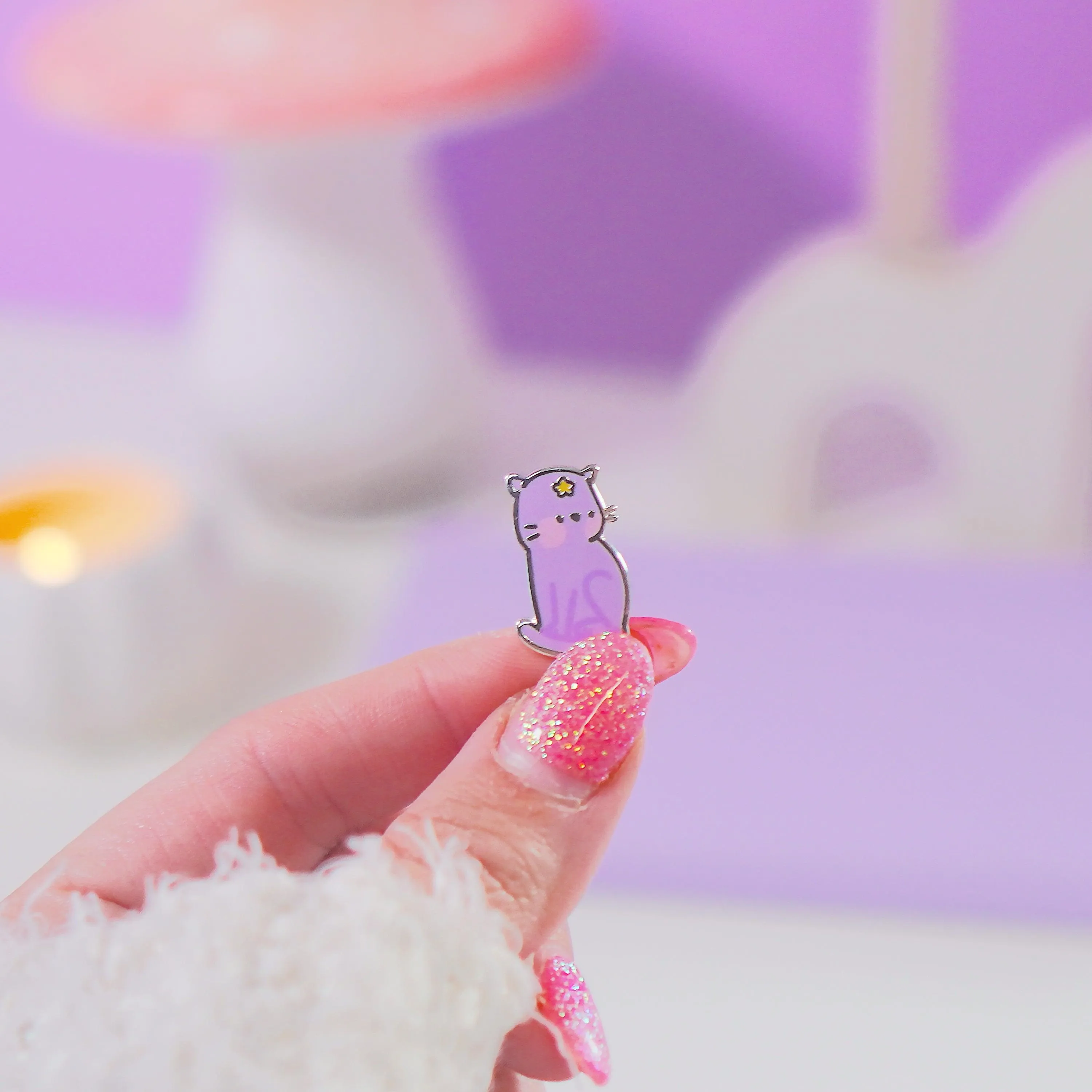 Prisma the Cat Enamel Pin | Pastel Witch Collection | Kawaii Cat Accessory | Magical Cat Pin