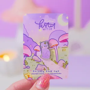 Prisma the Cat Enamel Pin | Pastel Witch Collection | Kawaii Cat Accessory | Magical Cat Pin