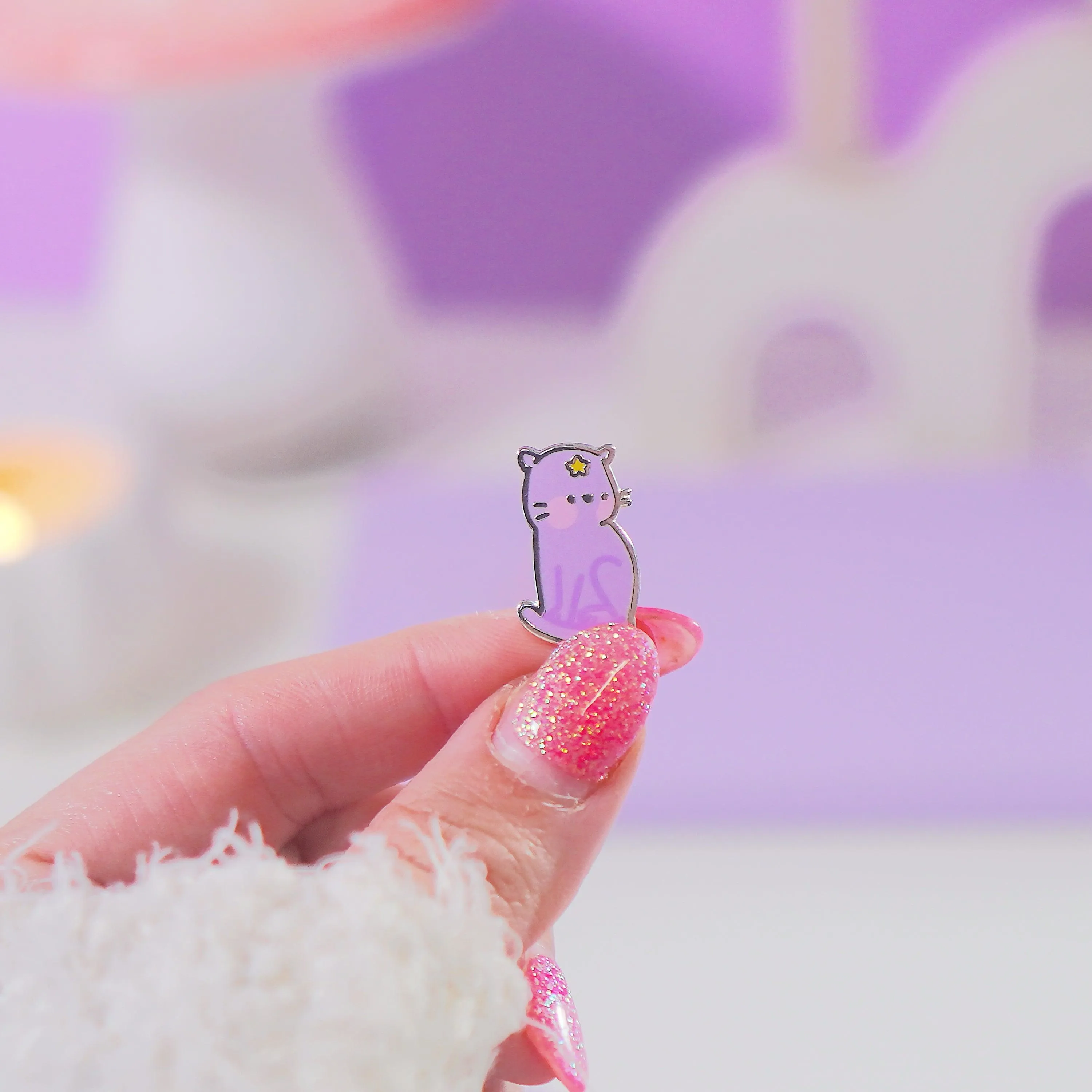 Prisma the Cat Enamel Pin | Pastel Witch Collection | Kawaii Cat Accessory | Magical Cat Pin