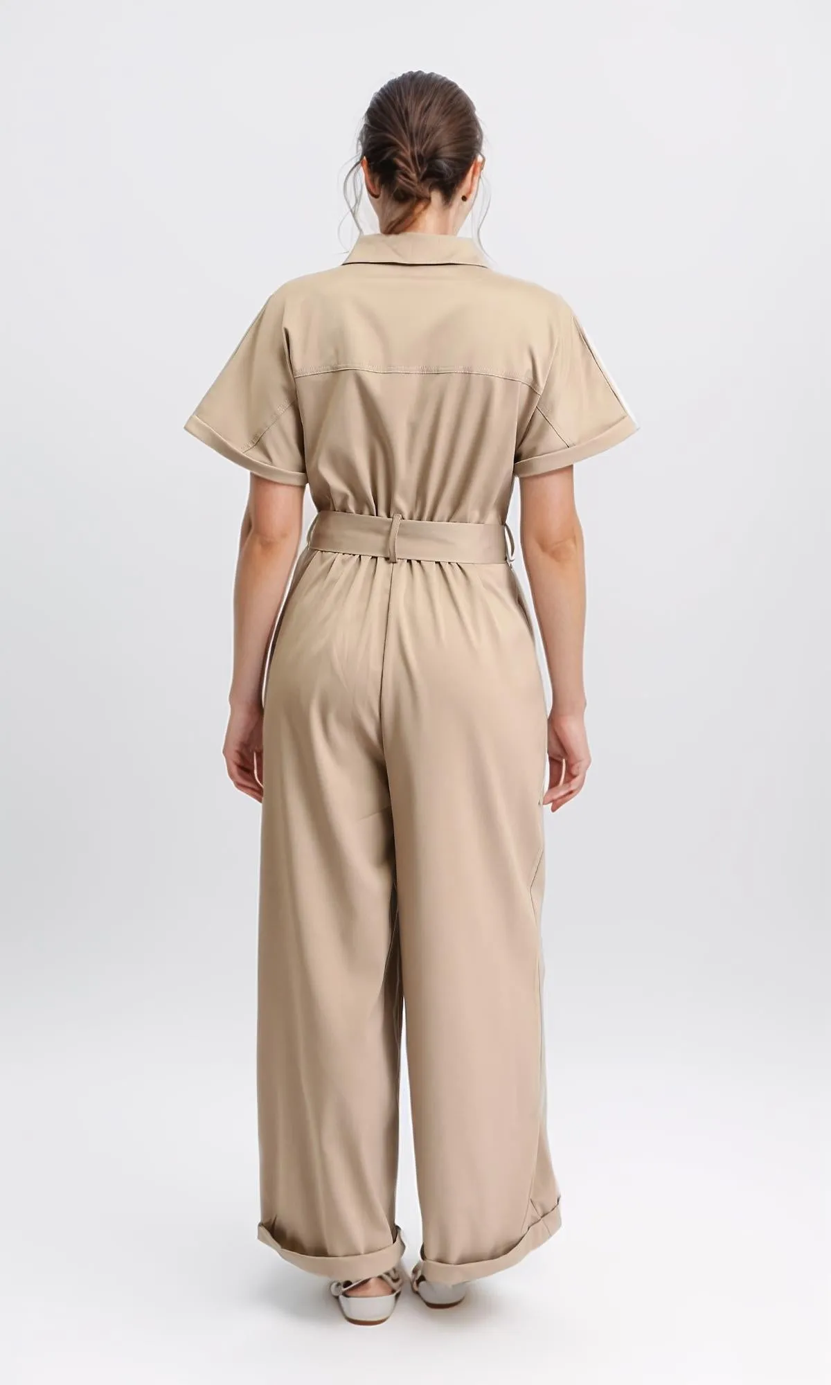 R204584 -Gabardine Soft Jumpsuit - Black