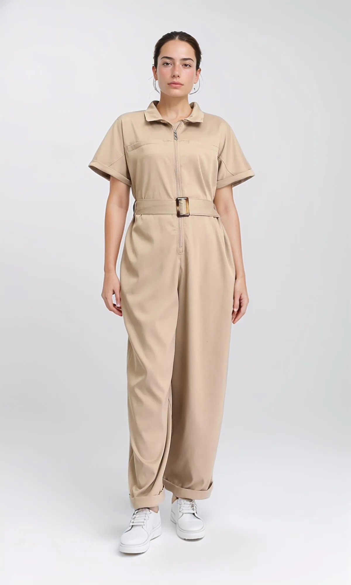 R204584 -Gabardine Soft Jumpsuit - Black