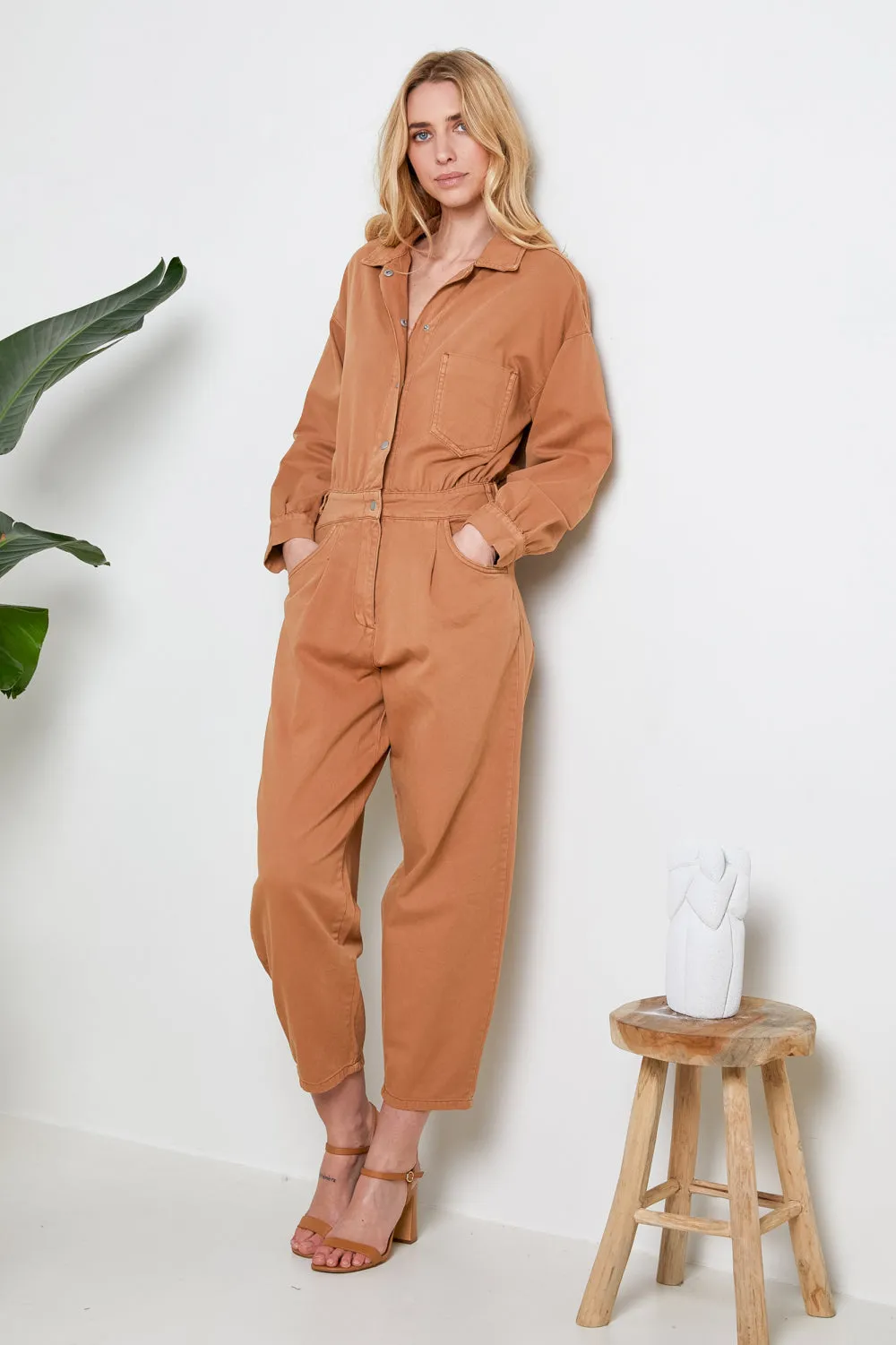 R.Display Denim Long Sleeves Jumpsuit