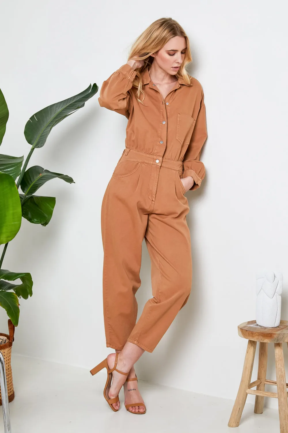 R.Display Denim Long Sleeves Jumpsuit