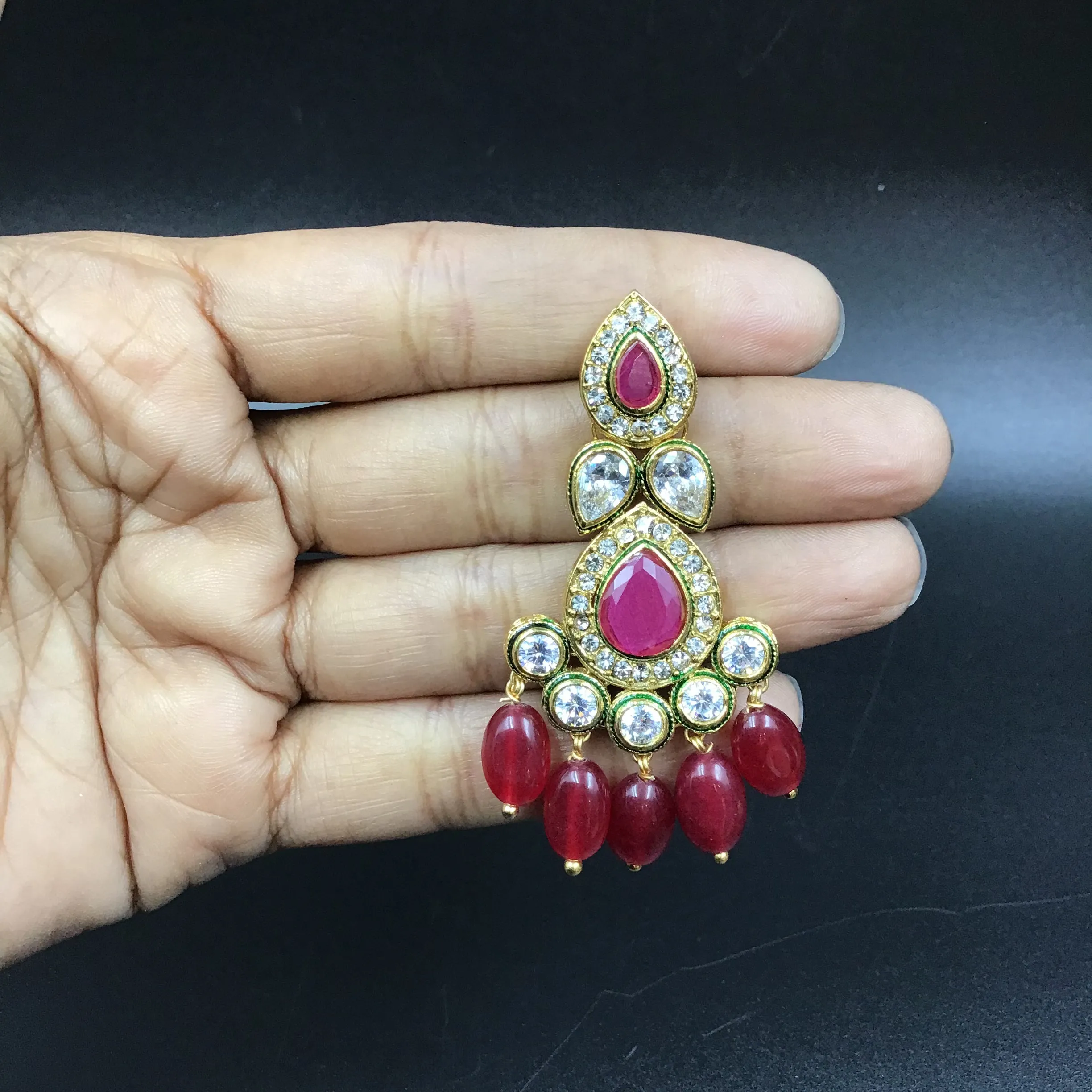 Round Neck Polki Necklace Set 3519-21