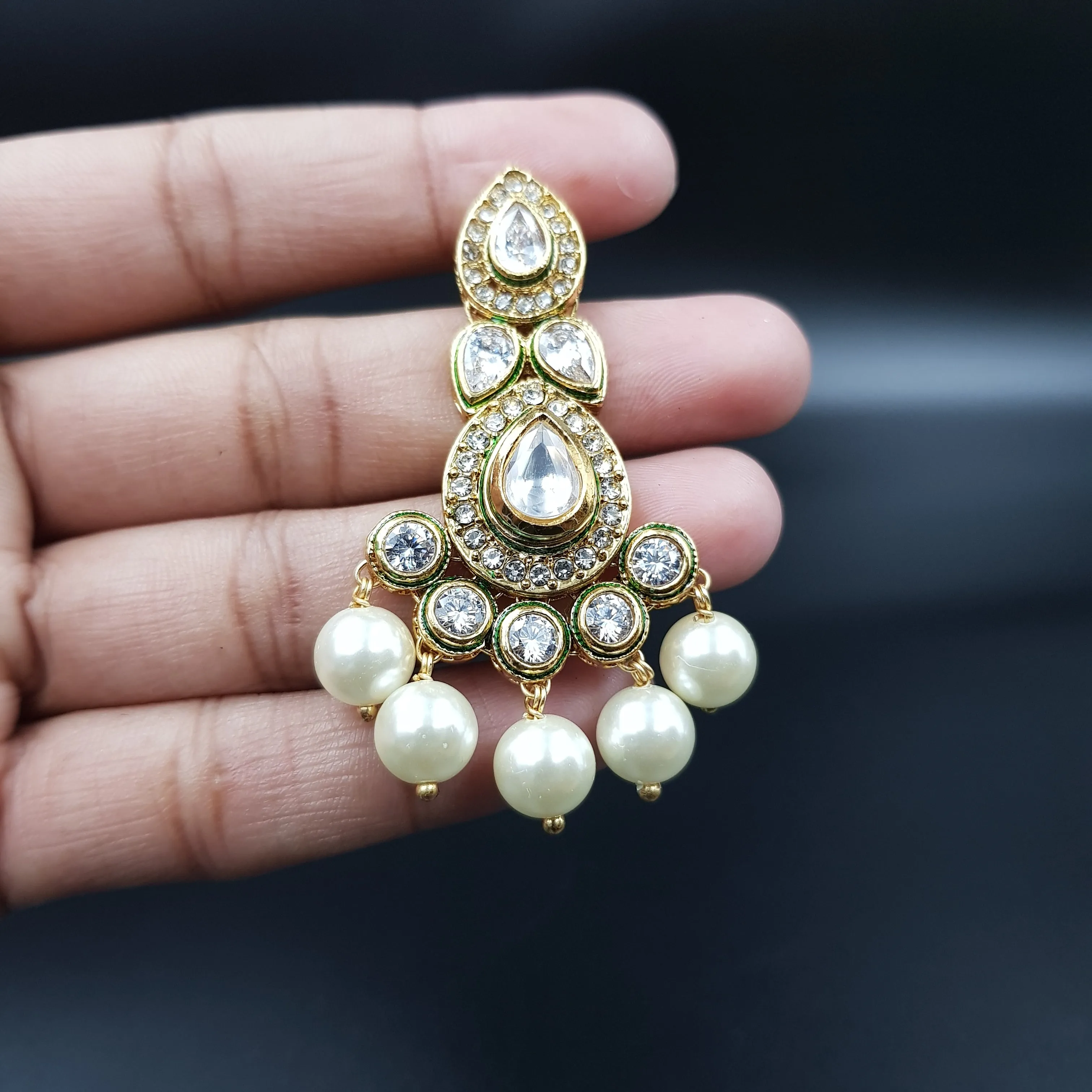 Round Neck Polki Necklace Set 3519-21
