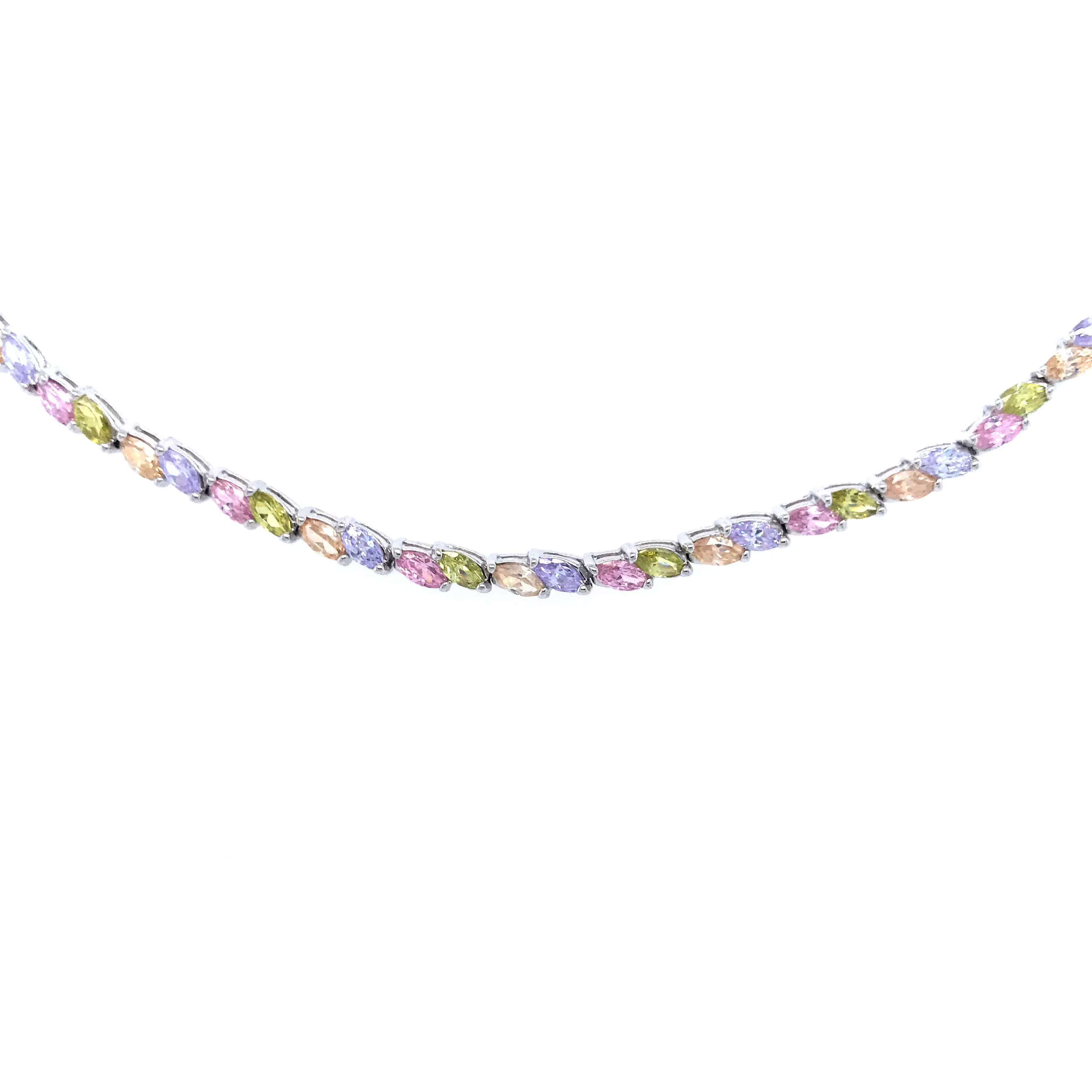 Sterling Silver Multicolor Stone Bracelet