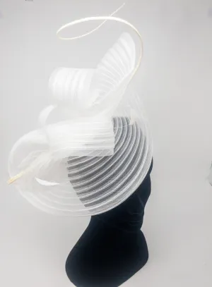 White Layered Looped Fascinator